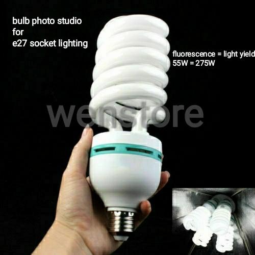 Jual bulb/bohlam lampu payung softbox foto studio e27 thread