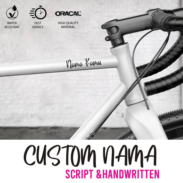 Gambar Cutting Sticker Vinyl Custom Nama Frame Sepeda Signature Tanda Tangan - Hitam dari Sutikki undefined Tokopedia