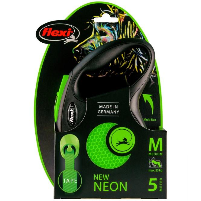 Jual FLEXI New Neon Tape 5m MEDIUM /Retractable Leash-GERMANY