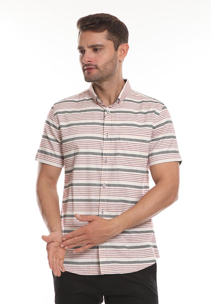 Gambar MANZONE Kemeja Lengan Pendek Slim Fit Linos-Beige - S dari Manzone Store undefined Tokopedia