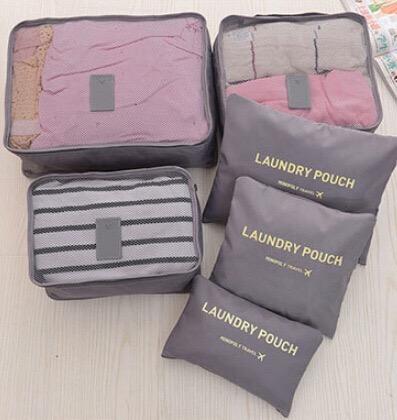 Gambar 6 IN 1 Travel Organizer Bag Cube Pouch / Storage Bag Multifungsi - Grey dari livingcraveid undefined Tokopedia