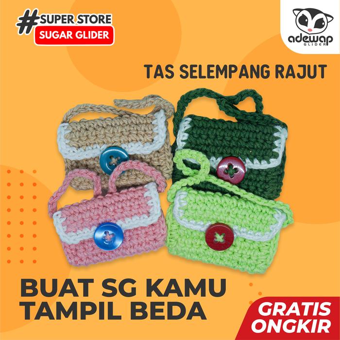 Gambar Tas Selempang Rajut sugar glider betina / jantan murah Adewap - Hijau dari ADEWAP SUGAR GLIDER undefined Tokopedia