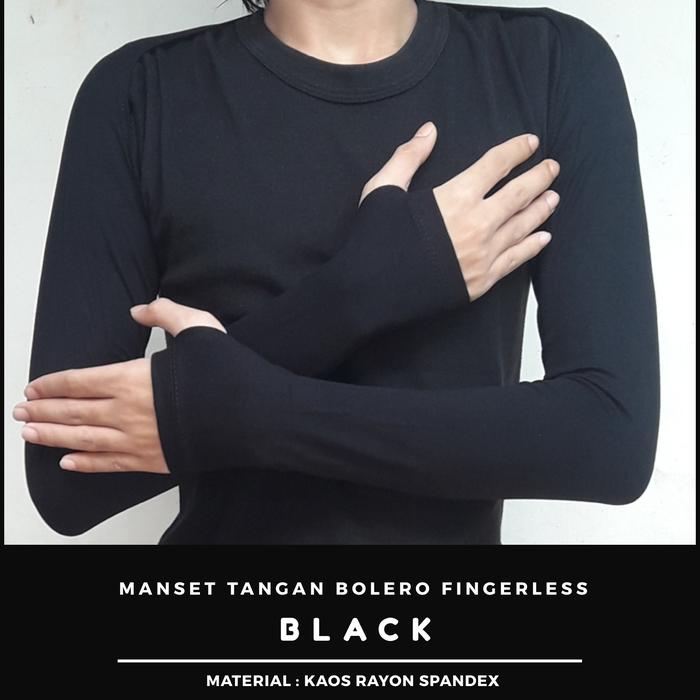 Gambar Manset Tangan Sambung Bolero FINGERLESS - kaos rayon - Black dari House Of Seas undefined Tokopedia