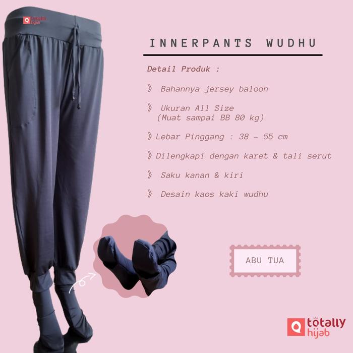 Gambar Celamis Jumbo Adem inner pants wudhu - abu tua dari Totally Hijab Jogja undefined Tokopedia
