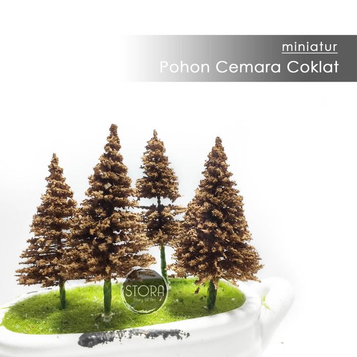 Gambar MAKET Pohon Cemara / Diorama Cemara - 6 cm Isi 4 - Cokelat dari STORA - Art Supplier undefined Tokopedia