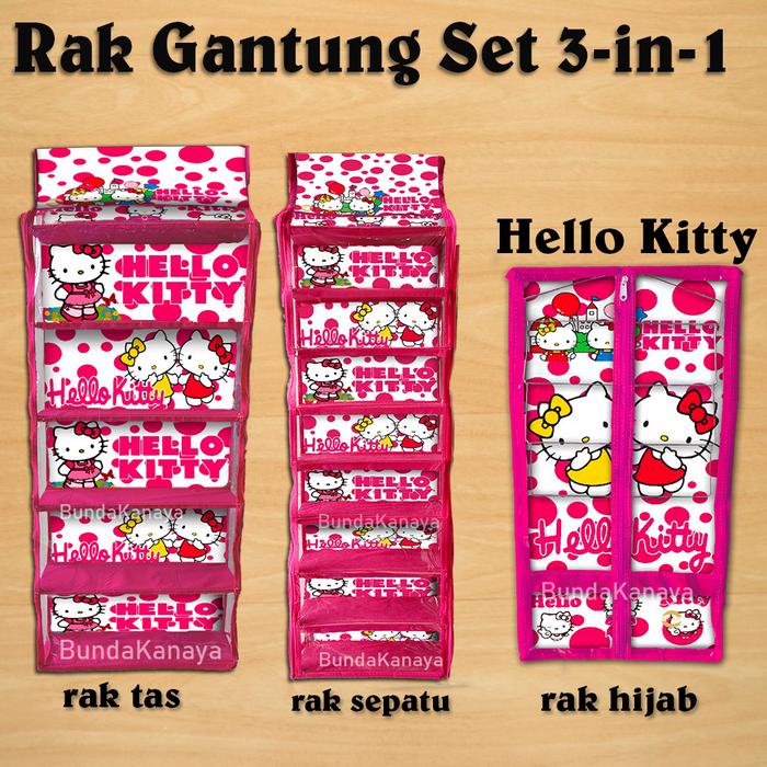 Gambar (Paket Hemat)Rak Gantung Karakter 3in1 Tas+Hijab+Sepatu - Hello Kitty dari bundakanaya66 undefined Tokopedia