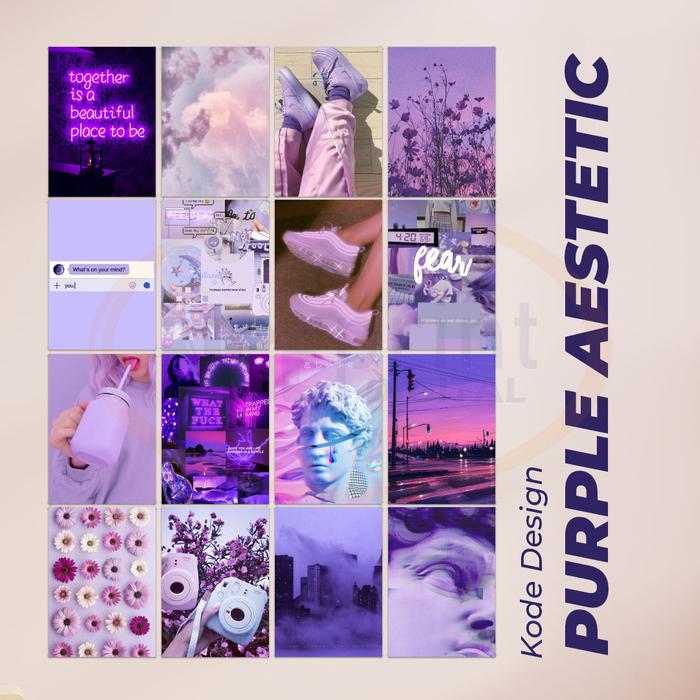 Gambar (16PCS) Poster aesthetic wall collage wall art wall poster aesthetic v - PURPLE, A4 dari NGEprint Digital Indonesia undefined Tokopedia