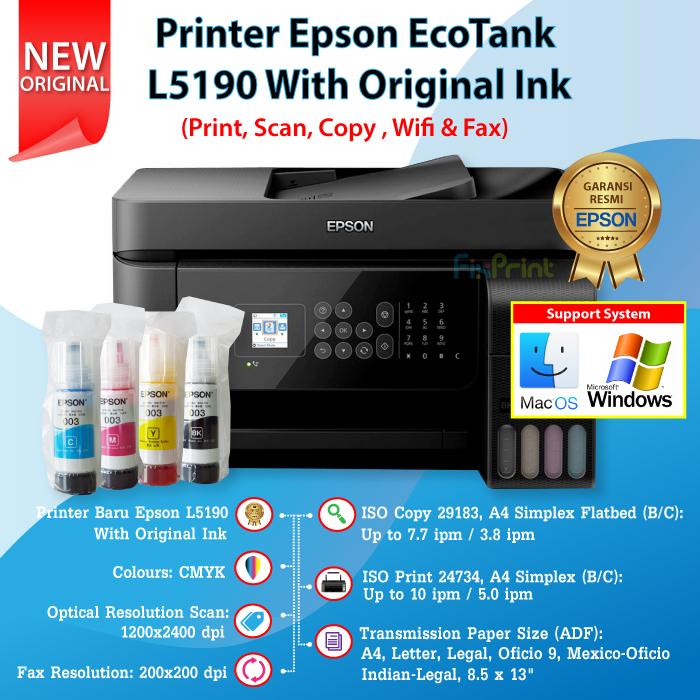 Jual Printer Epson L5190 EcoTank Print Scan Copy WiFi ADF Pengganti L565 -  L5296, Compatible Ink - Jakarta Timur - FixPrint Jakarta | Tokopedia