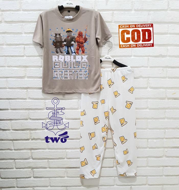 Gambar SETELAN BAJU TIDUR ANAK COWOK CELANA PANJANG 1 s/d 14 TAHUN || Roblox - Coklat Muda, 8 dari Hugo'S Mart undefined Tokopedia
