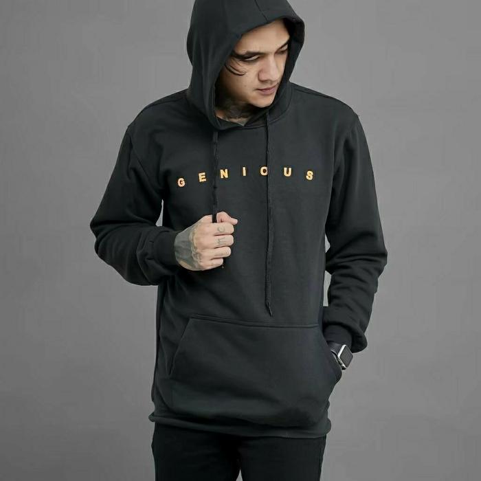 Gambar switer hodi hitam GENIOUS pria distro original unisex clothing pria - Hitam, M dari Bintang_Store_ undefined Tokopedia