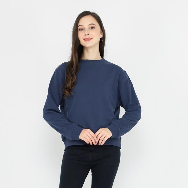 Gambar Skelly Sweater Crop Wanita Loose Sweatshirt In Navy Blue - Navy, M dari Skelly Official undefined Tokopedia