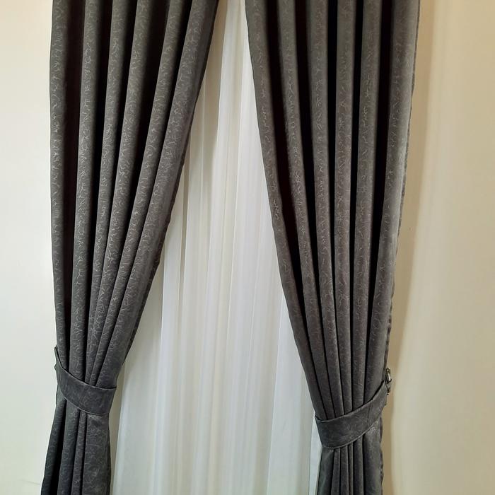 Gambar GORDEN MINIMALIS MURAH GORDEN JENDELA DAN PINTU - Abu tua, Tinggi 1,5m dari aska gorden undefined Tokopedia