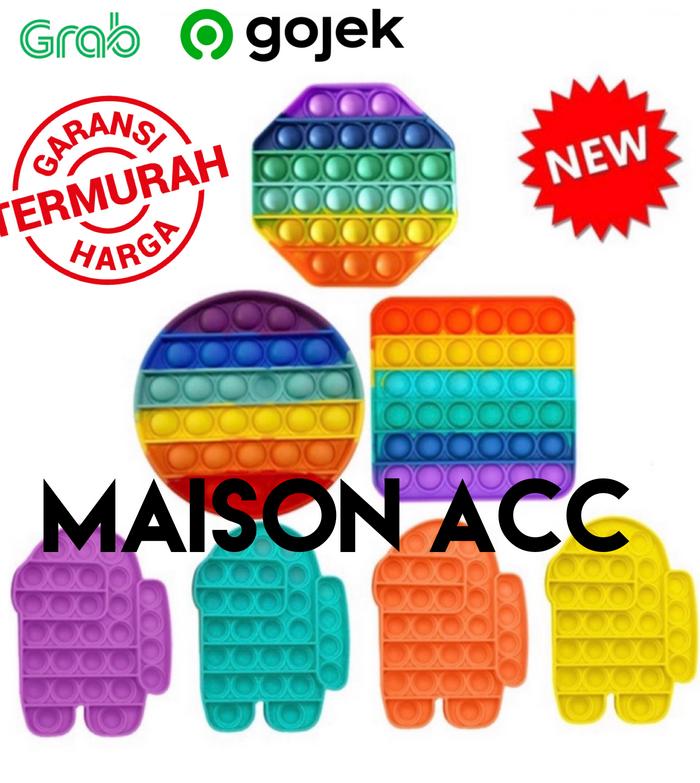 Gambar Round Fidget Toy Push bubble stress relief kids push bubble POP IT - FLOWER UNGU dari maisonacc undefined Tokopedia