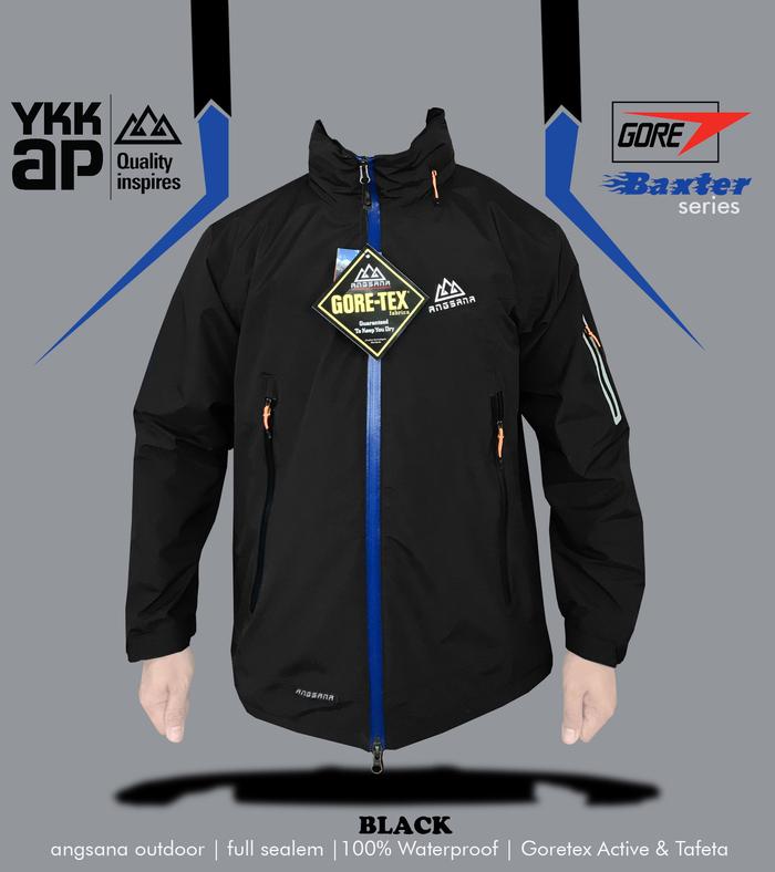 Gambar Jaket Angsana Outdoor Original Seri BAXTER Goretex Full Sealem - Hitam, M dari Angsana Outdoor Official undefined Tokopedia