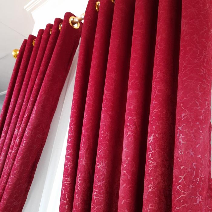 Gambar GORDEN MINIMALIS MURAH GORDEN JENDELA DAN PINTU - Merah, Tinggi 1,5m dari aska gorden undefined Tokopedia