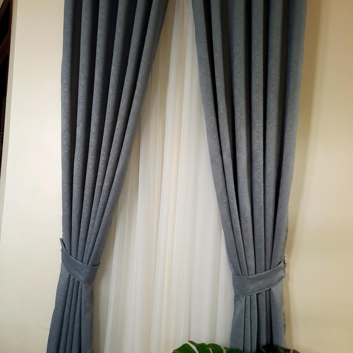 Gambar GORDEN MINIMALIS MURAH GORDEN JENDELA DAN PINTU - Abu muda, Tinggi 1,5m dari aska gorden undefined Tokopedia