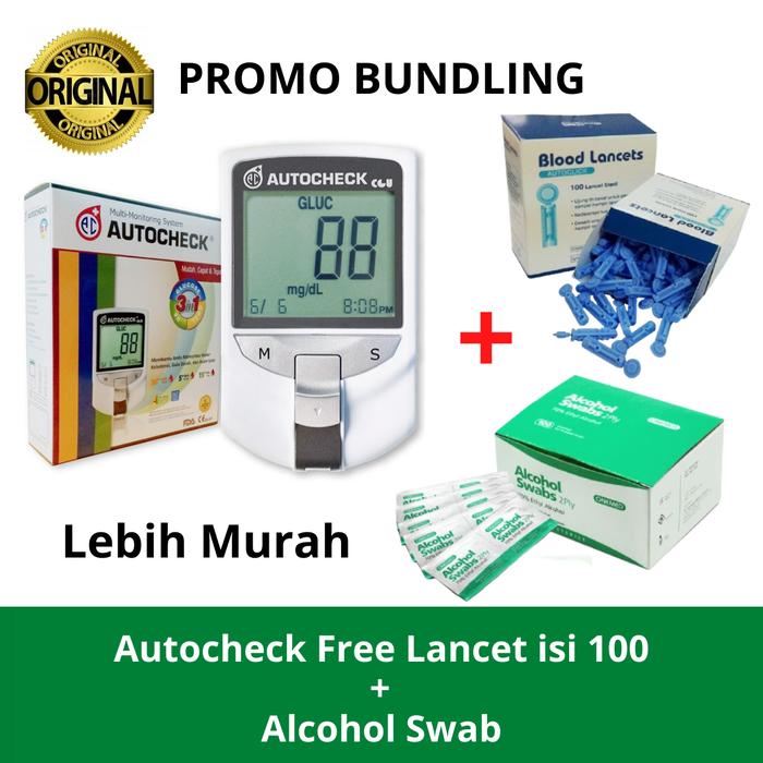 Jual Autocheck Free Lancet isi 100 + Alcohol Swab - Lancet only ...