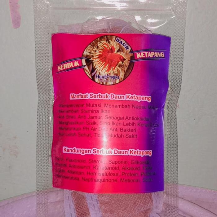Gambar Teh Celup Bubuk Daun Ketapang Ikan Cupang - 50gram dari Herb'trim undefined Tokopedia