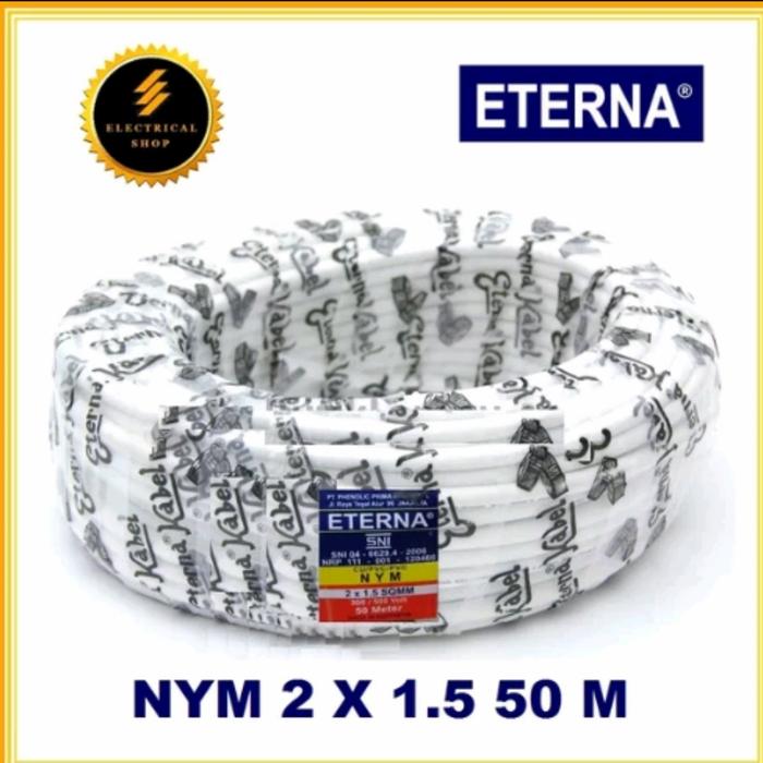 Kabel Tembaga Murni NYM Eterna 2x1.5 50Meter