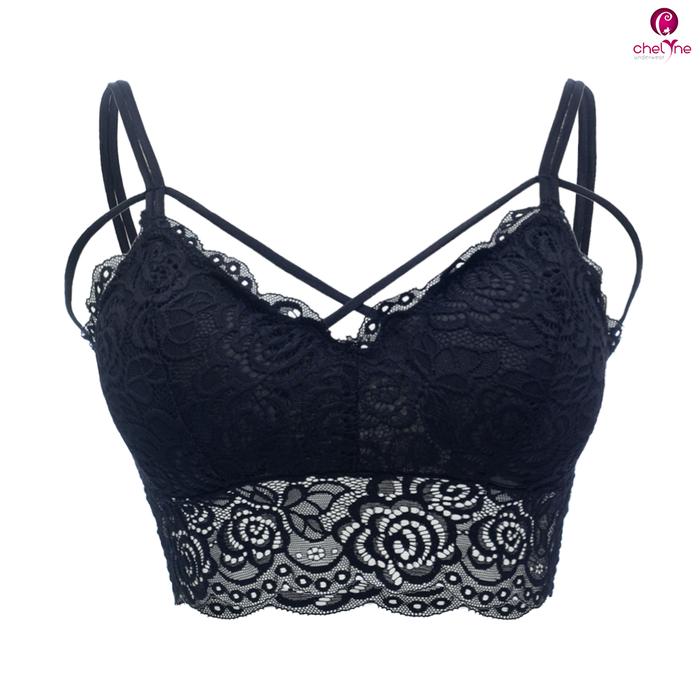 Gambar Chelyne BH Bralette Full Lace T298 Full Brukat - Inner - Hitam dari Chelyne undefined Tokopedia