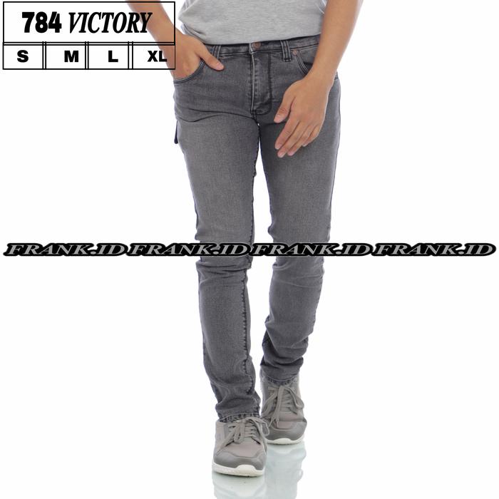 Gambar Celana panjang jeans pria 784 Victory skinny slim-fit - Abu-abu - Abu-abu, 28 dari FRANK ID undefined Tokopedia