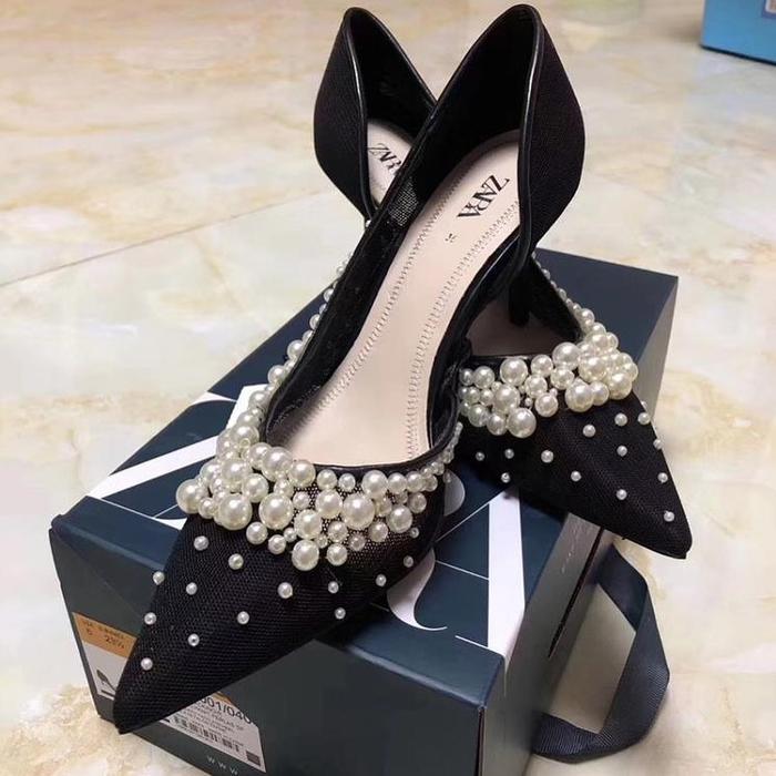Jual SEPATU HAK ZARA PEARL BEADS ORI / SEPATU HIGH HEELS WANITA ZARA - 35 -  Kota Tangerang Selatan - Branded_Collection ID | Tokopedia