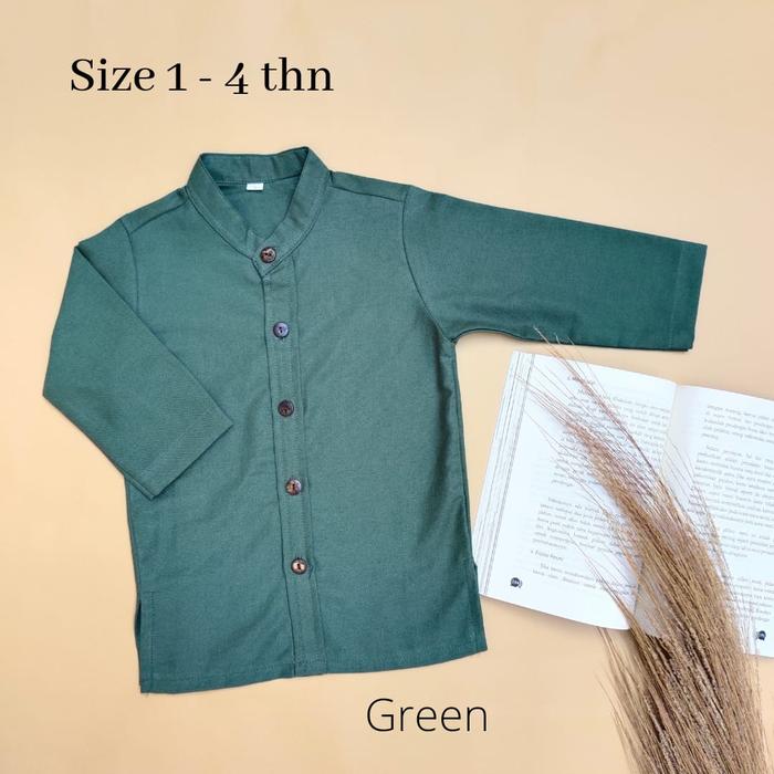Gambar Baju Muslim Anak/Baju Koko Anak Rafa Kids/Kemeja Koko Anak Terbaru - Hijau, No. 1 dari MW Grosir Pakaian undefined Tokopedia