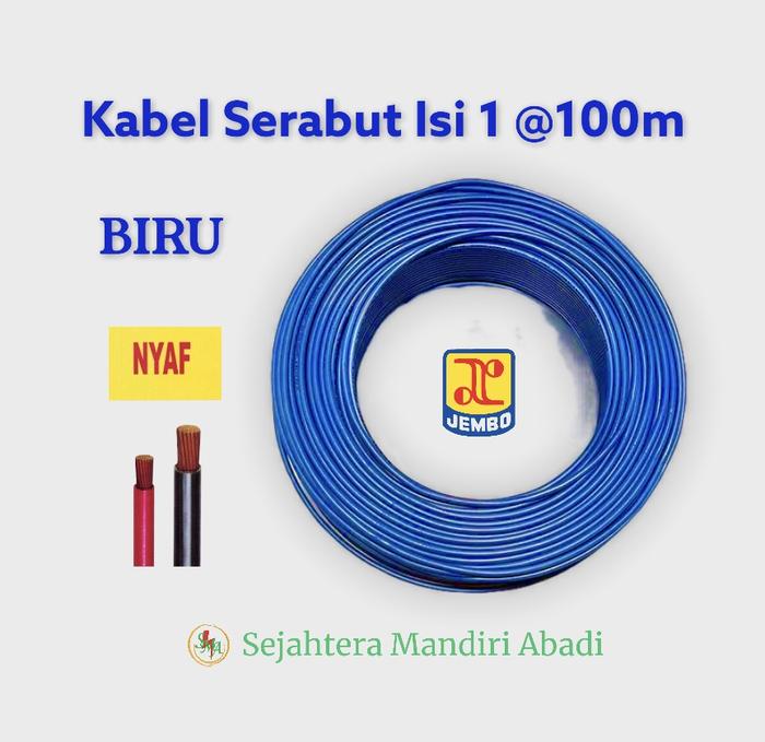 Gambar Kabel NYAF 1x1 Jembo 100m Kabel Serabut Isi 1 Single Core 4 Warna - Kuning - Biru dari Sejahtera Mandiri Abadi undefined Tokopedia