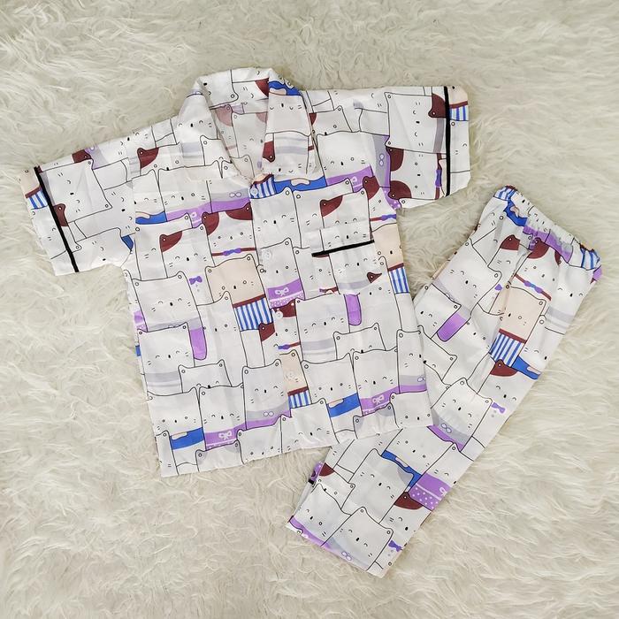 Gambar PIYAMA ANAK USIA 5-10 TAHUN KATUN POLYMICRO - white fox, size 10 dari mazayu undefined Tokopedia