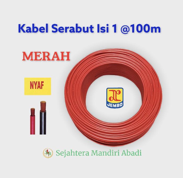 Gambar Kabel NYAF 1x1 Jembo 100m Kabel Serabut Isi 1 Single Core 4 Warna - Kuning - Merah dari Sejahtera Mandiri Abadi undefined Tokopedia