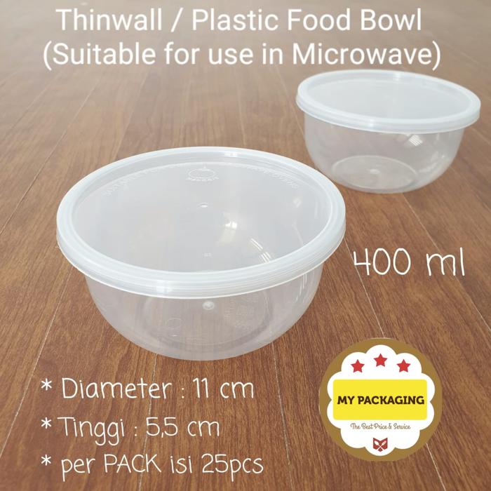 Gambar Food Container / Mangkuk Makan Microwave / Bowl 400ml ( isi 25set ) dari My Packaging undefined Tokopedia