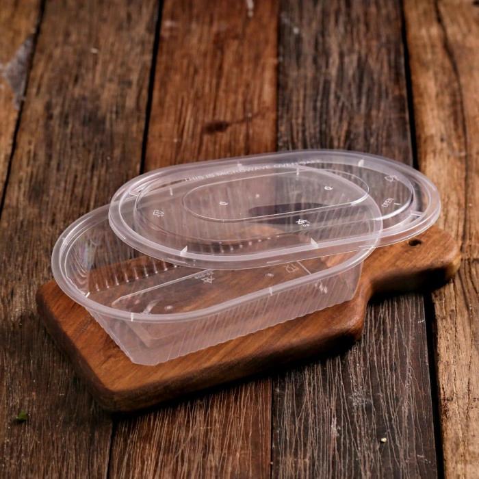 Gambar THINWALL OVAL / FOOD CONTAINER / KOTAK PLASTIK 600ML ISI 25PCS - transparan dari AllAbout Packaging undefined Tokopedia