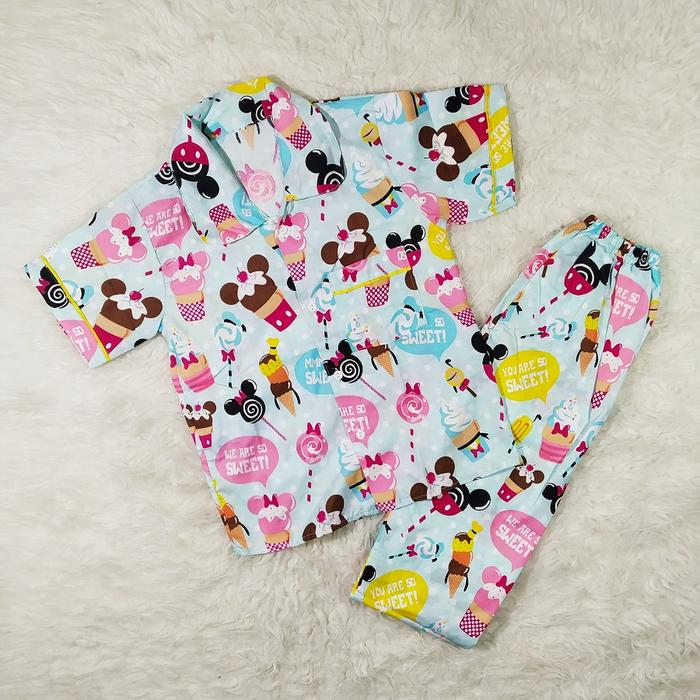 Gambar PIYAMA ANAK USIA 5-10 TAHUN KATUN POLYMICRO - ice cream, size 10 dari mazayu undefined Tokopedia