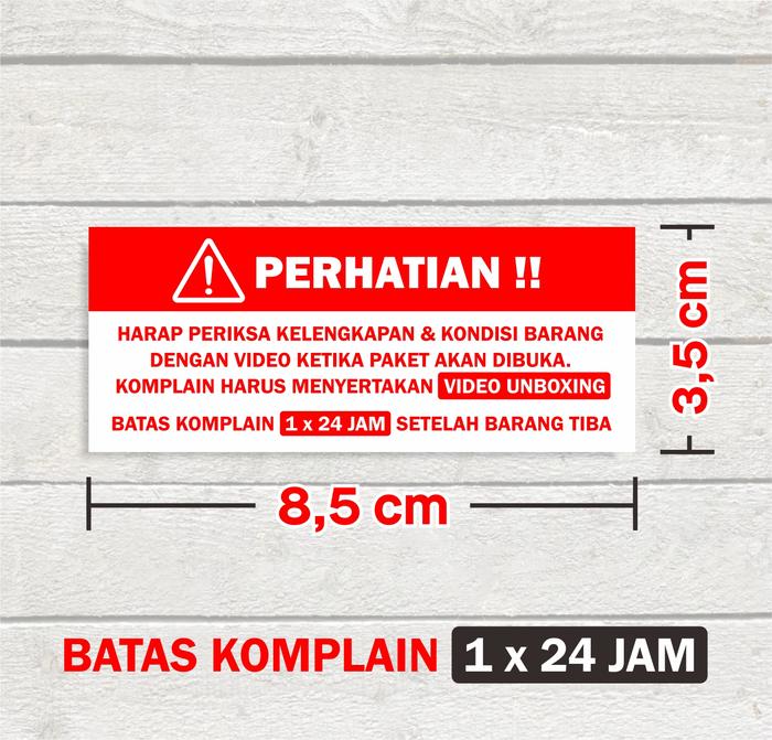 Gambar Sticker Perhatian Video Unboxing Stiker Label Pengiriman 8,5 (100 pcs) - 1 x 24 jam dari Bungur-Shop undefined Tokopedia