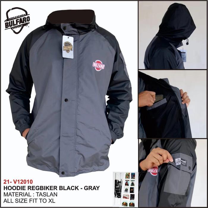 Gambar JAKET RAGLAN CASUAL REGBIKER BULFARO - Hitam, XL dari indofashion_bdg undefined Tokopedia