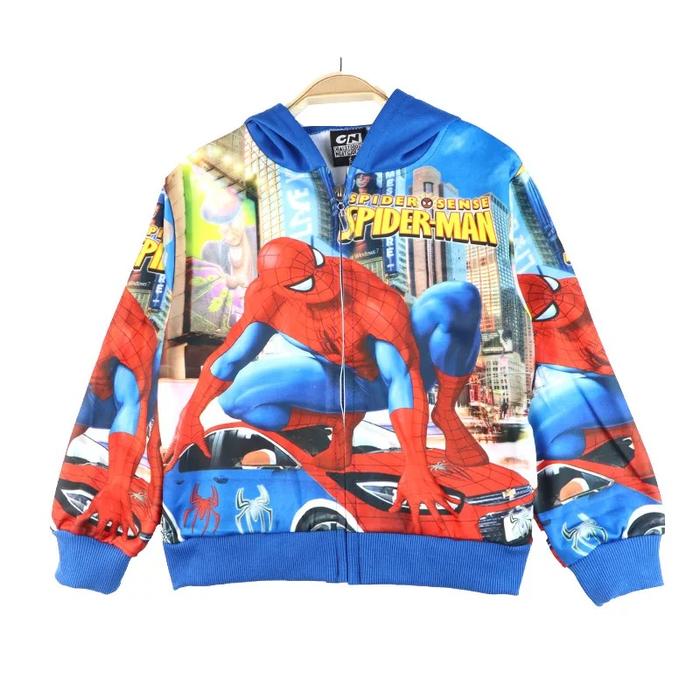 Gambar Jacket Hoddie Anak Laki-Laik Motif Superhero Avengers/Spiderman import - Spideraman Biru, S dari Kids Fashion Koleksi undefined Tokopedia