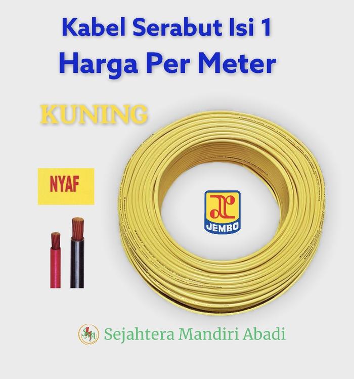Gambar Kabel NYAF 1x1 Jembo Eceran Kabel Serabut Isi 1 Single Core 4 Warna - Kuning - Kuning dari Sejahtera Mandiri Abadi undefined Tokopedia