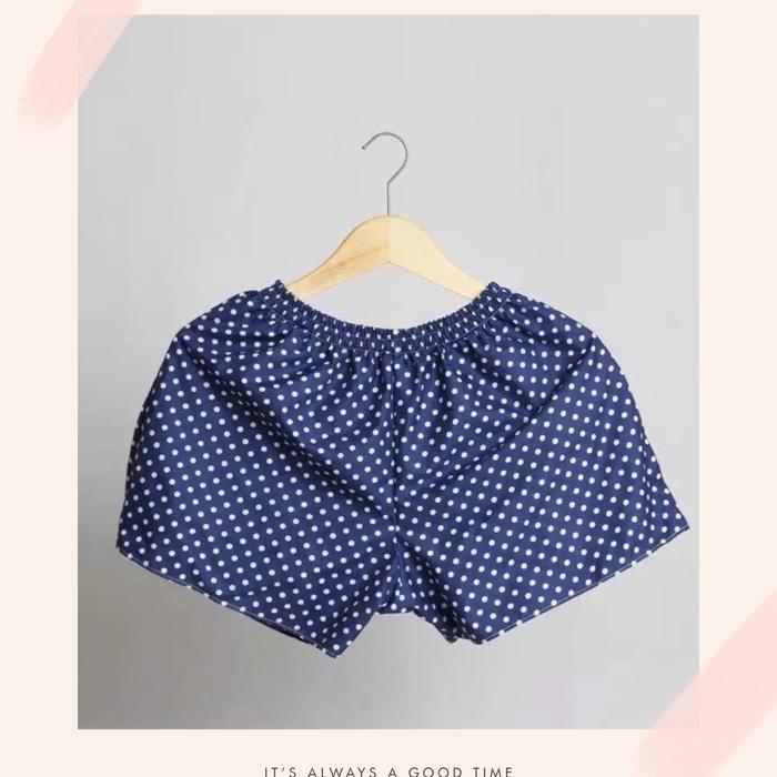 Gambar celana boxer pria motif polkadot - navy dari Berkah_fashion_id undefined Tokopedia