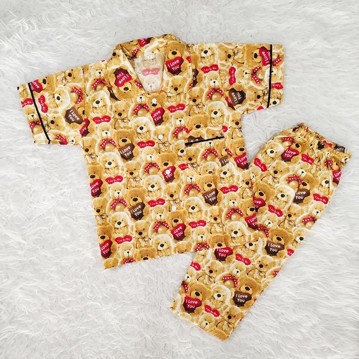 Gambar PIYAMA ANAK USIA 5-10 TAHUN KATUN POLYMICRO - teddy brown, size 10 dari mazayu undefined Tokopedia