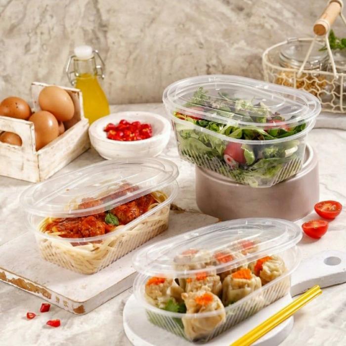 Gambar Thinwall oval uk 1000ml / Food Container/ Kotak makanan - transparan dari AllAbout Packaging undefined Tokopedia