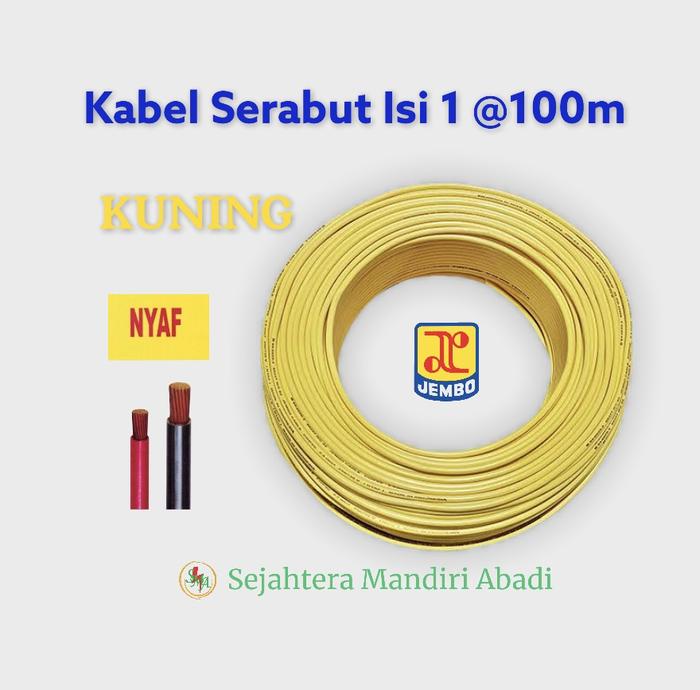 Gambar Kabel NYAF 1x1 Jembo 100m Kabel Serabut Isi 1 Single Core 4 Warna - Kuning - Kuning dari Sejahtera Mandiri Abadi Kota Bandung Tokopedia