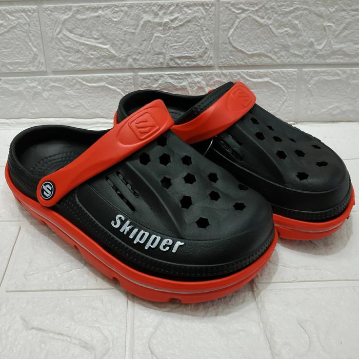Gambar SEPATU SANDAL KARET PRIA SKIPPER 8186 SENDAL BAIM SELOP COWOK PHYLON - Hitam Merah, 44 dari Toko YSP New undefined Tokopedia