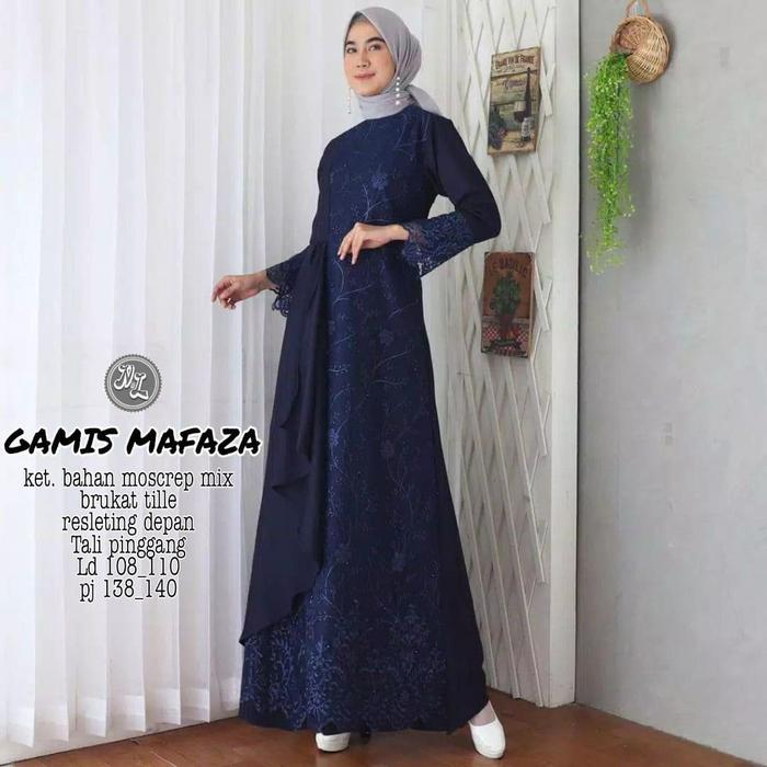 Gambar GAMIS BROKAT REMAJA TERBARU GAMIS PESTA BROKAT MAFAZA GAMIS WANITA - Biru, Ld ±120 cm dari DAFIN@ BATIK PEKALONGAN undefined Tokopedia
