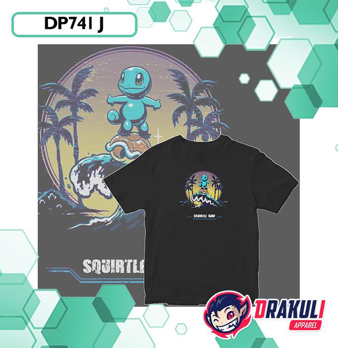 Gambar T Shirt Junior DP741, Squirtle Surf - Hitam, S dari Drakuli Hobbies undefined Tokopedia