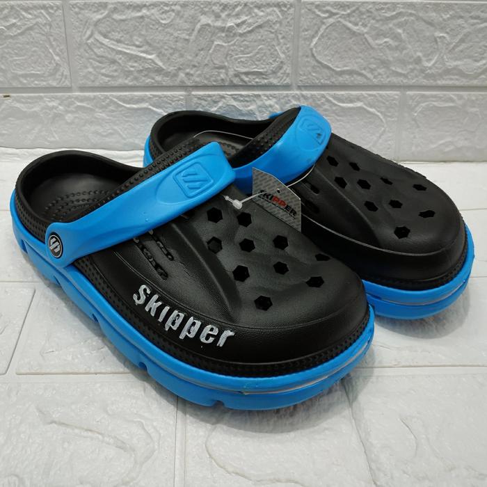 Gambar SEPATU SANDAL KARET PRIA SKIPPER 8186 SENDAL BAIM SELOP COWOK PHYLON - Hitam Biru, 44 dari Toko YSP New undefined Tokopedia