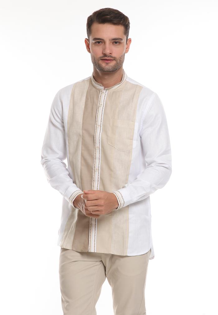 Gambar MOC Kemeja Koko Pria Lengan Panjang Slim Fit Leaves-Khaki - XS dari MOC Indonesia undefined Tokopedia