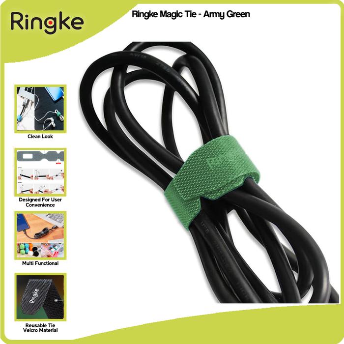 Gambar Ringke Compatible For Pengikat Kabel Magic Cable Tie Perapih Kabel Desk Kantor - ArmyGreen dari muvit-OfficialStore Kota Administrasi Jakarta Utara Tokopedia