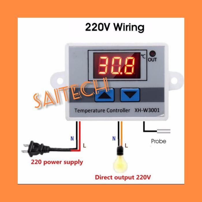 Gambar XH-W3001 DIGITAL THERMOSTAT TEMPERATURE PENGATUR SUHU OTOMATIS AC 220V dari Saitech Electric undefined Tokopedia