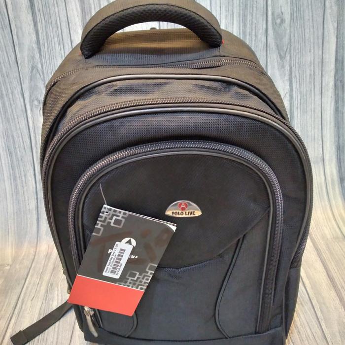Gambar TAS SEKOLAH MODEL GENDONG UKURAN BESAR TIGA RESLETING MERK POLO LIVE - Hitam dari TOKO DADI BARU undefined Tokopedia