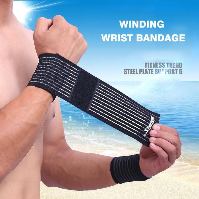 Gambar Aolikes 40CM Elastis Bracer Sport Cotton Bandage Hand Sport Wristband - Hitam dari Rag-Nar undefined Tokopedia